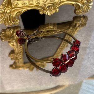 Elegant Red Crystal Beaded Bracelet